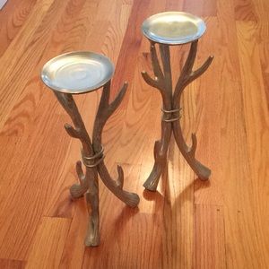 Branch silver candlestick holders. Set of 2